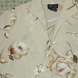 New York & Company Cream Floral Maxi Dress